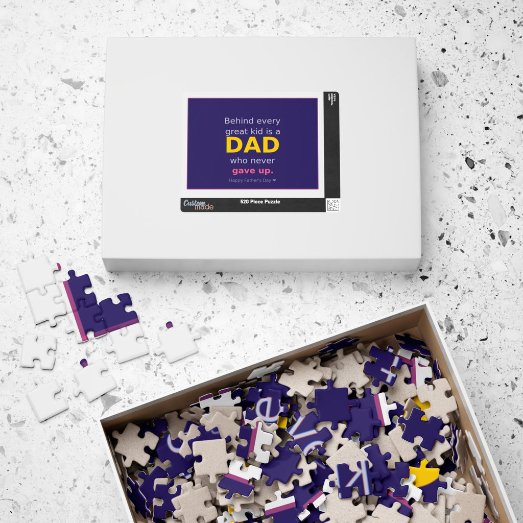 Father's Day Puzzle – "Behind Every Great Kid is a DAD who never gave up" (110–1014 pcs)