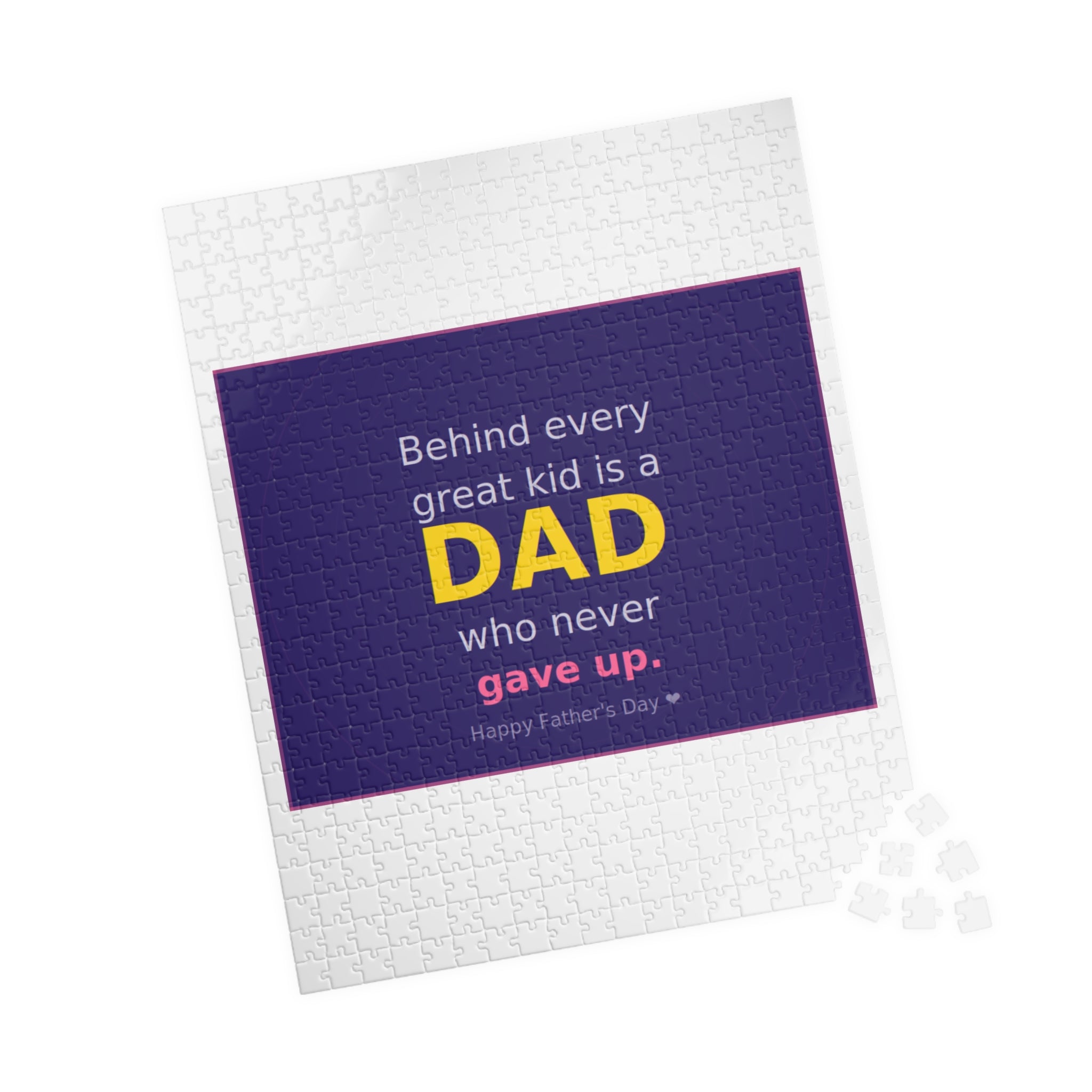 Father's Day Puzzle – "Behind Every Great Kid is a DAD who never gave up" (110–1014 pcs)