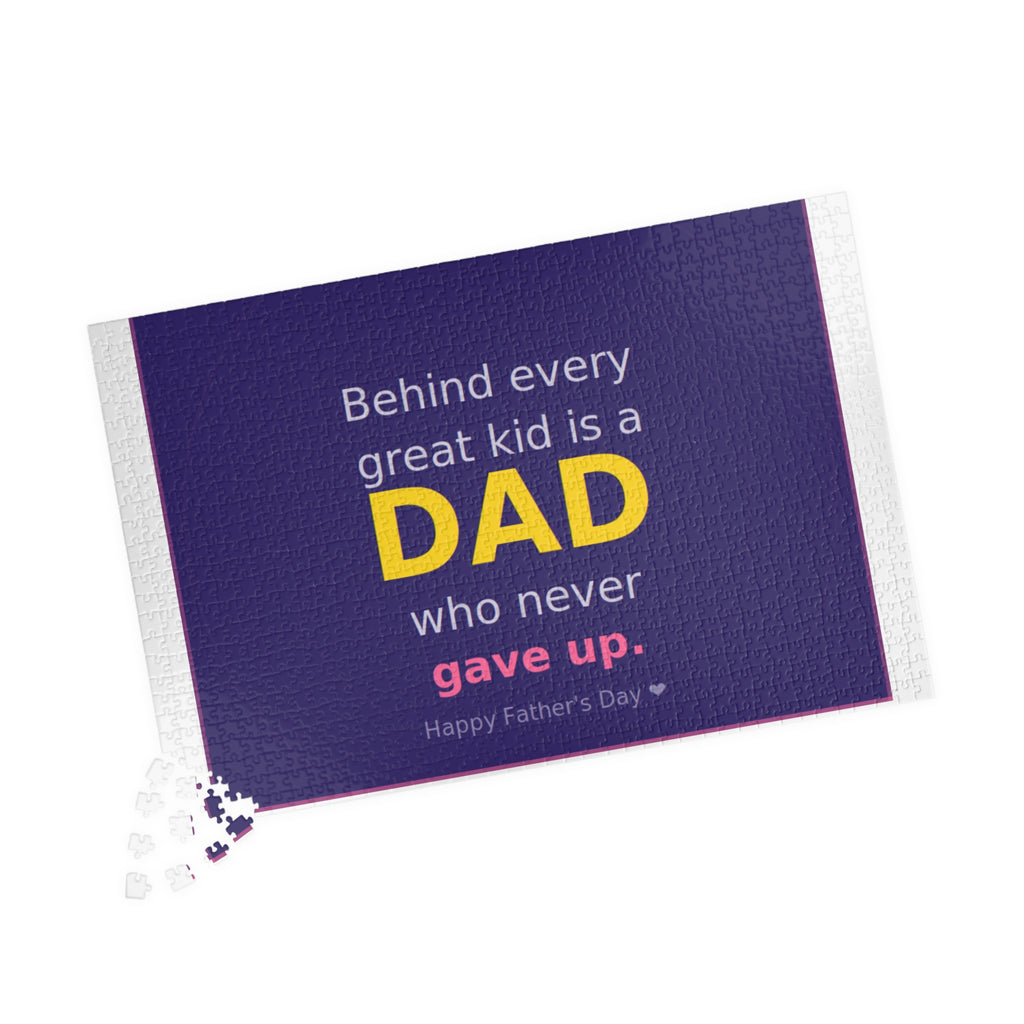 Father's Day Puzzle – "Behind Every Great Kid is a DAD who never gave up" (110–1014 pcs)