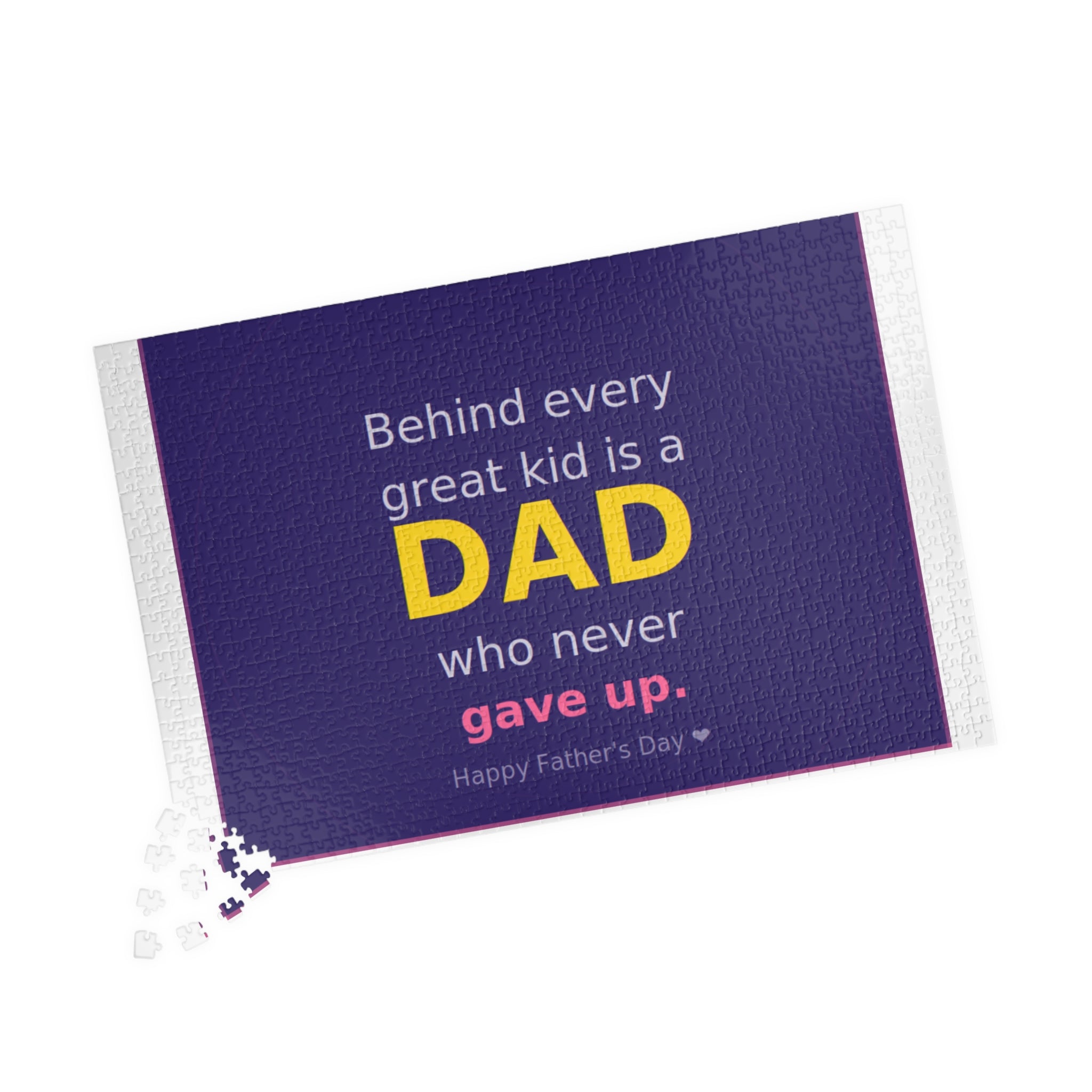 Father's Day Puzzle – "Behind Every Great Kid is a DAD who never gave up" (110–1014 pcs)