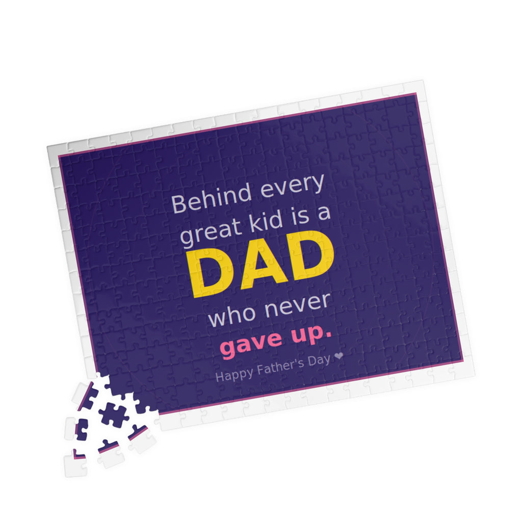Father's Day Puzzle – "Behind Every Great Kid is a DAD who never gave up" (110–1014 pcs)