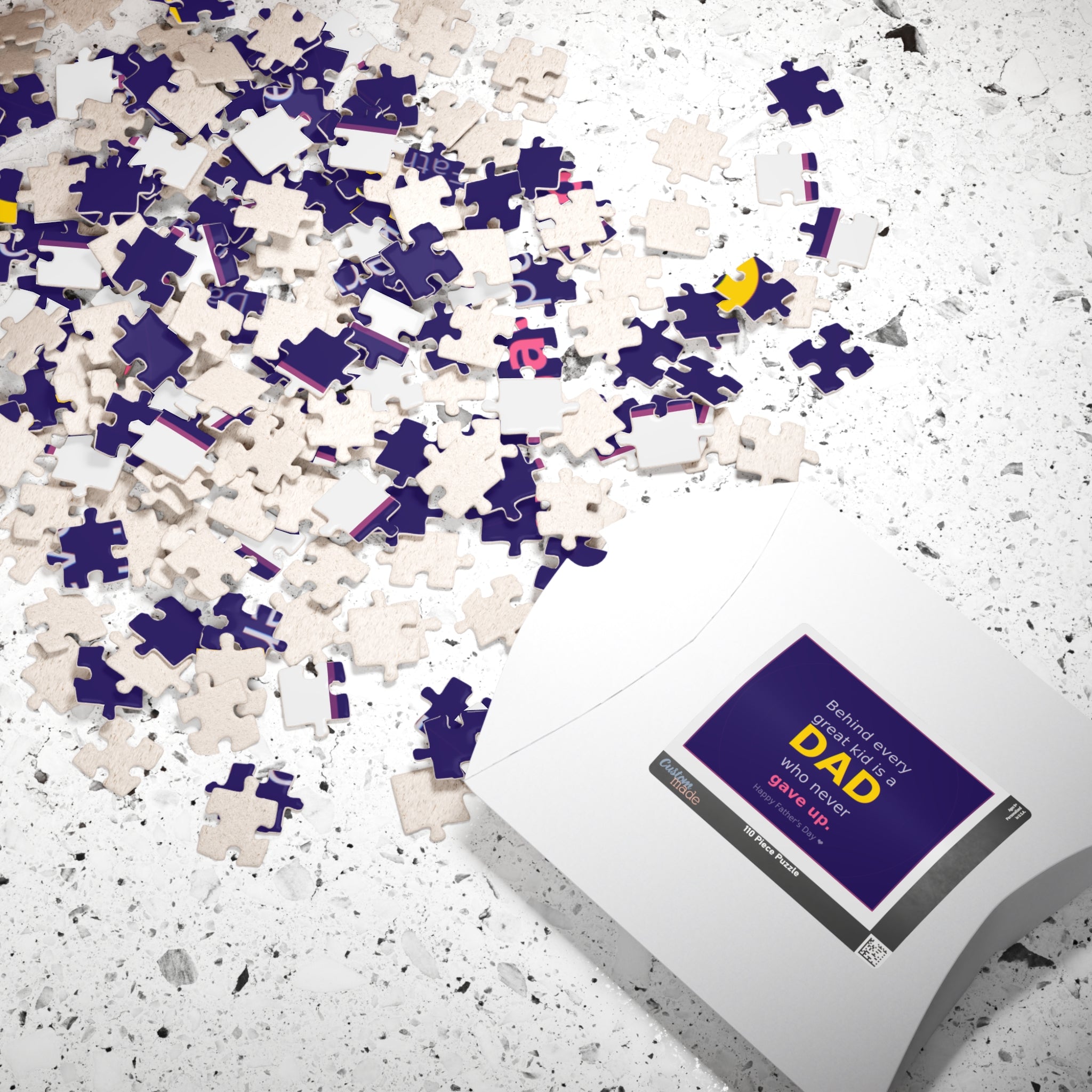 Father's Day Puzzle – "Behind Every Great Kid is a DAD who never gave up" (110–1014 pcs)