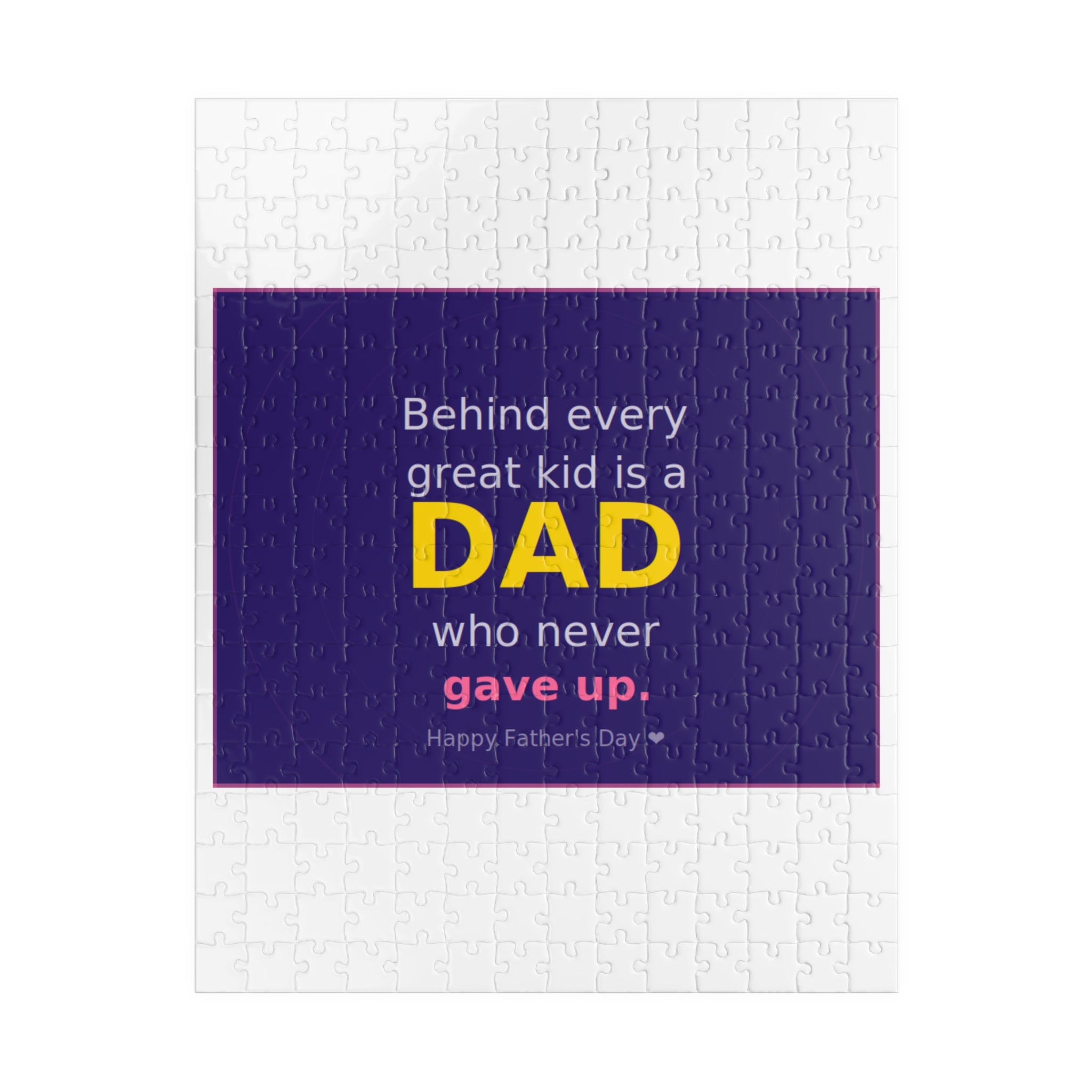 Father's Day Puzzle – "Behind Every Great Kid is a DAD who never gave up" (110–1014 pcs)