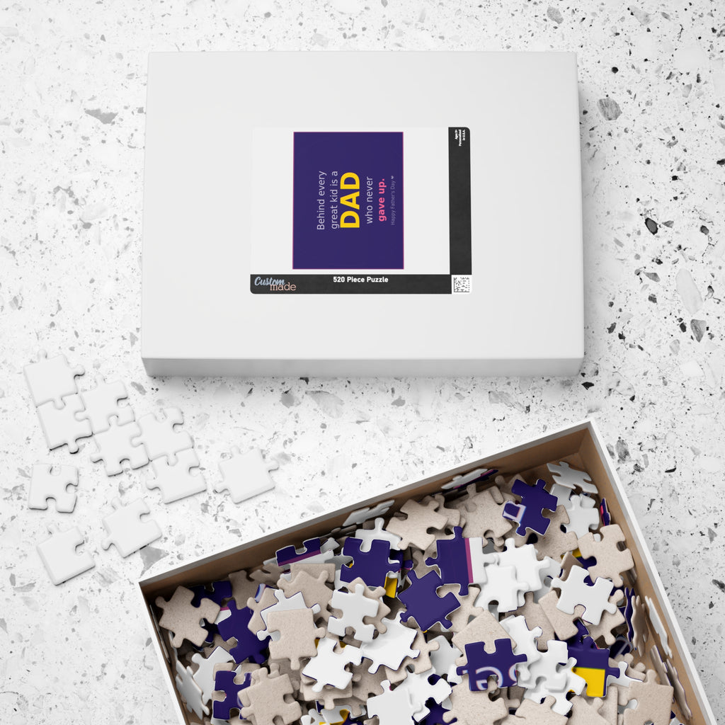 Father's Day Puzzle – "Behind Every Great Kid is a DAD who never gave up" (110–1014 pcs)