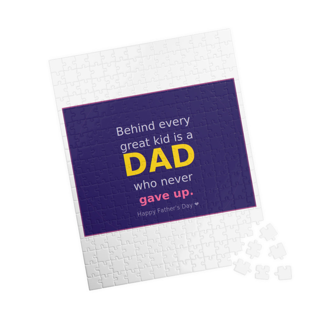 Father's Day Puzzle – "Behind Every Great Kid is a DAD who never gave up" (110–1014 pcs)
