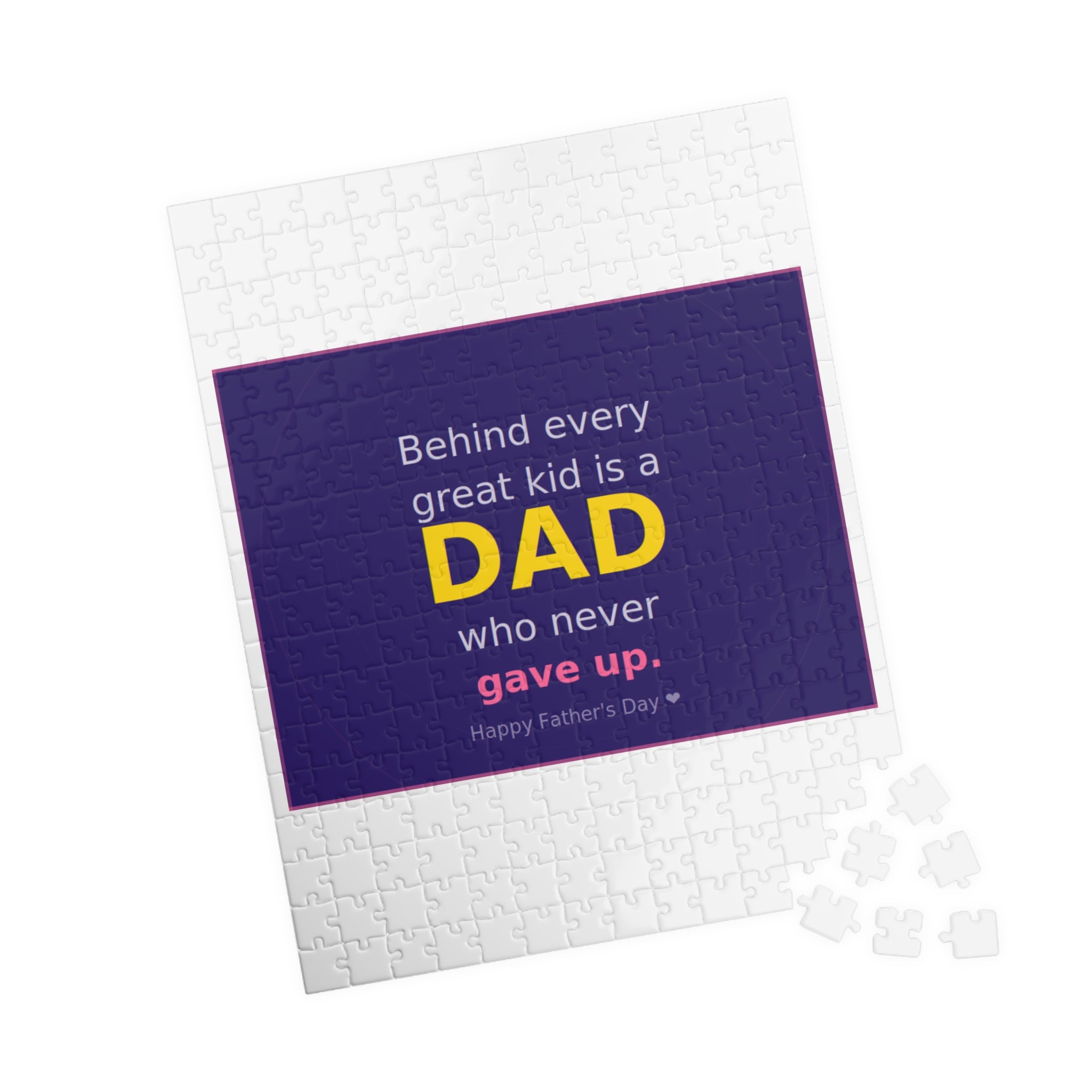 Father's Day Puzzle – "Behind Every Great Kid is a DAD who never gave up" (110–1014 pcs)