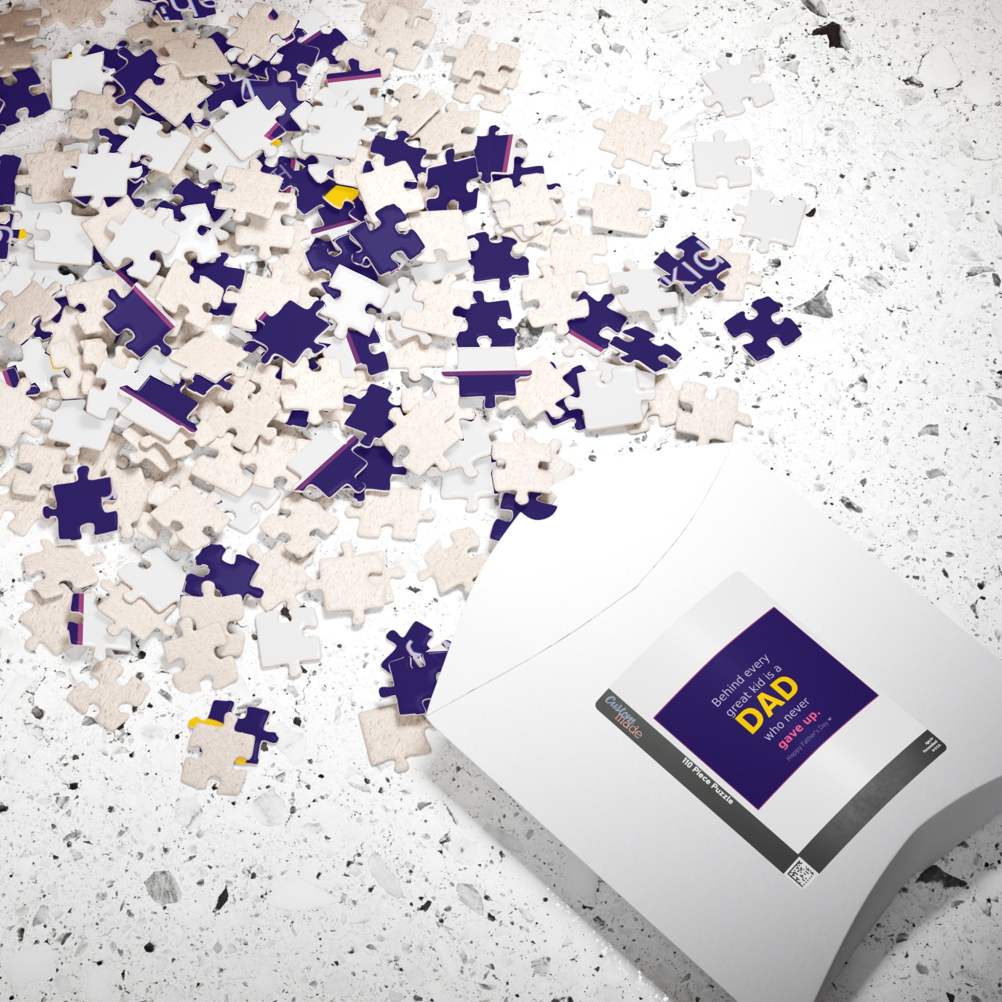 Father's Day Puzzle – "Behind Every Great Kid is a DAD who never gave up" (110–1014 pcs)
