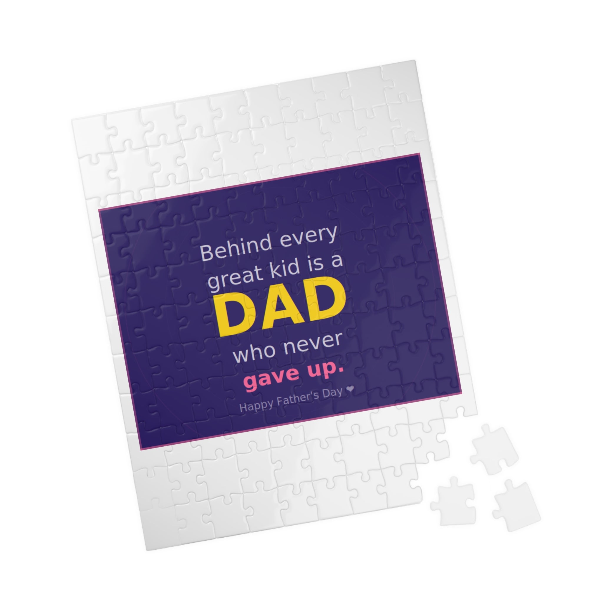 Father's Day Puzzle – "Behind Every Great Kid is a DAD who never gave up" (110–1014 pcs)
