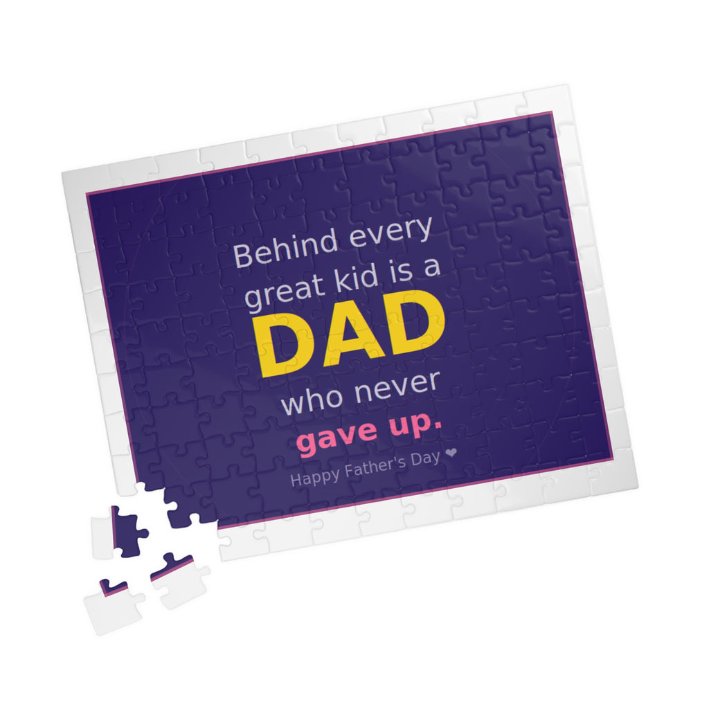Father's Day Puzzle – "Behind Every Great Kid is a DAD who never gave up" (110–1014 pcs)