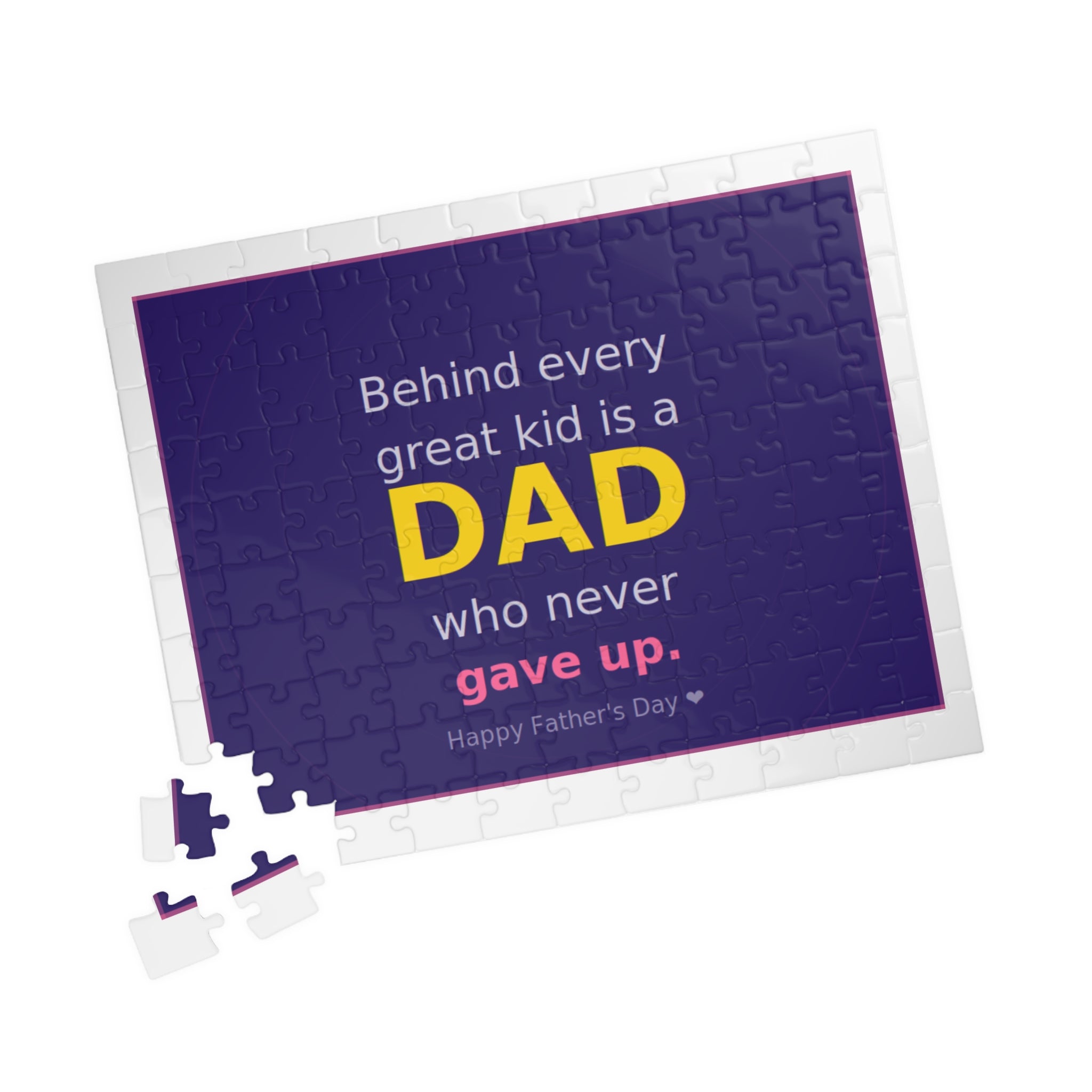 Father's Day Puzzle – "Behind Every Great Kid is a DAD who never gave up" (110–1014 pcs)