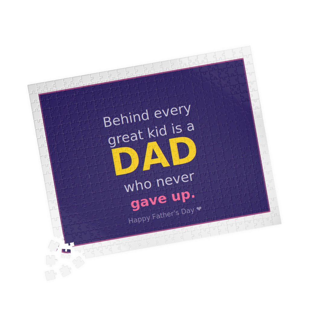 Father's Day Puzzle – "Behind Every Great Kid is a DAD who never gave up" (110–1014 pcs)