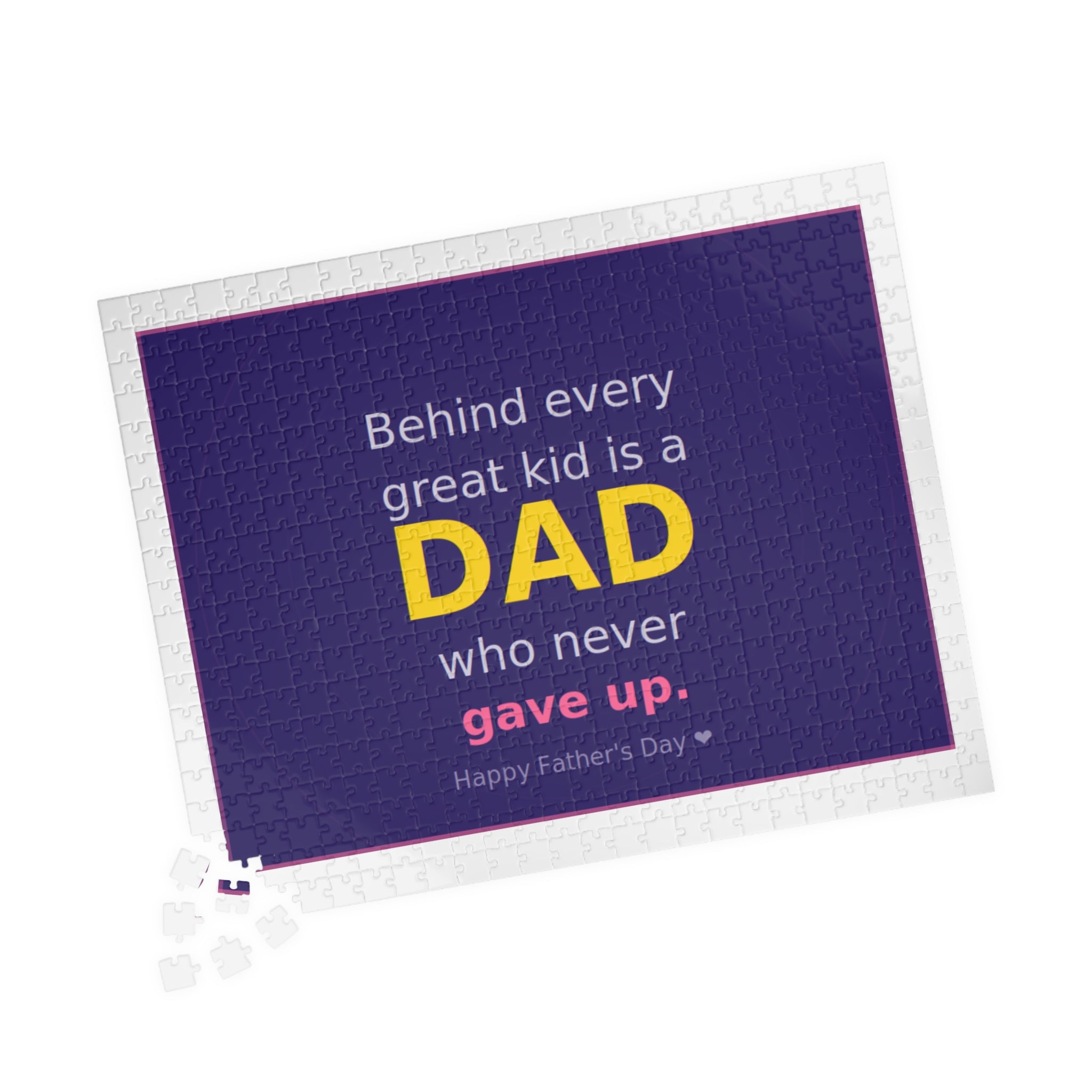 Father's Day Puzzle – "Behind Every Great Kid is a DAD who never gave up" (110–1014 pcs)