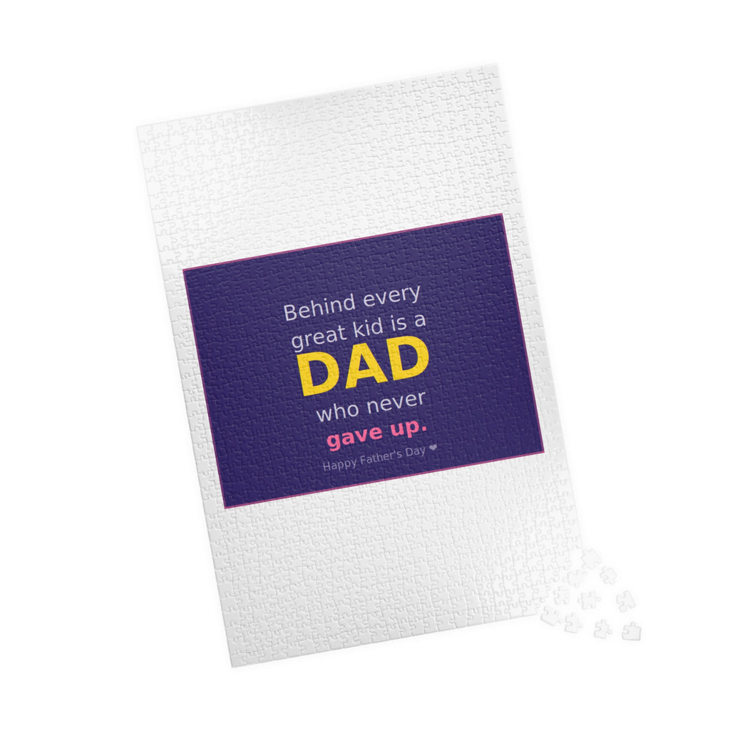 Father's Day Puzzle – "Behind Every Great Kid is a DAD who never gave up" (110–1014 pcs)