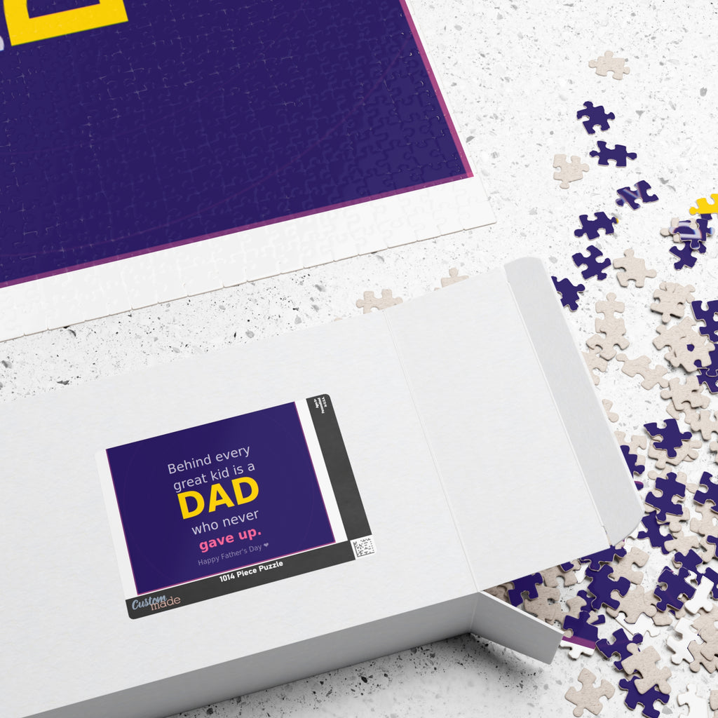 Father's Day Puzzle – "Behind Every Great Kid is a DAD who never gave up" (110–1014 pcs)