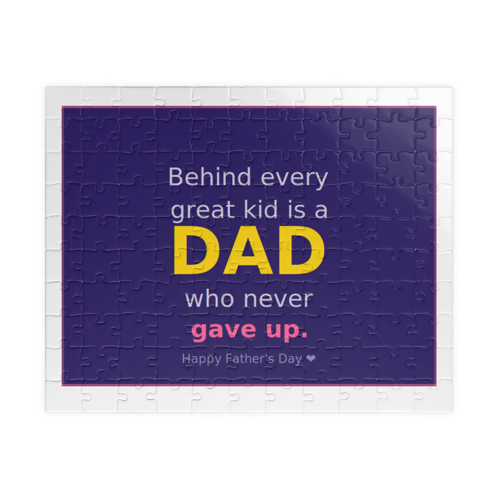 Father's Day Puzzle – "Behind Every Great Kid is a DAD who never gave up" (110–1014 pcs)
